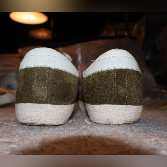 Golden Goose Superstar Sneaker in Olive Green Suede & White Star - Picture 5 of 9